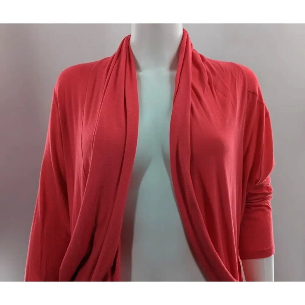 Rags & Couture Pink Open Front Long Cardigan Sweater
